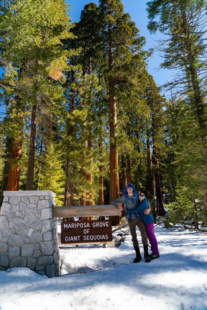 Hiking to Mariposa Grove in the Winter