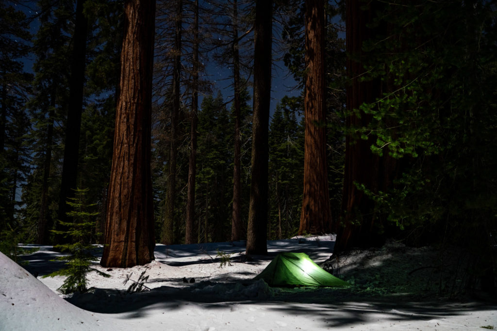 Snow Camping Mariposa Grove, Yosemite National Park